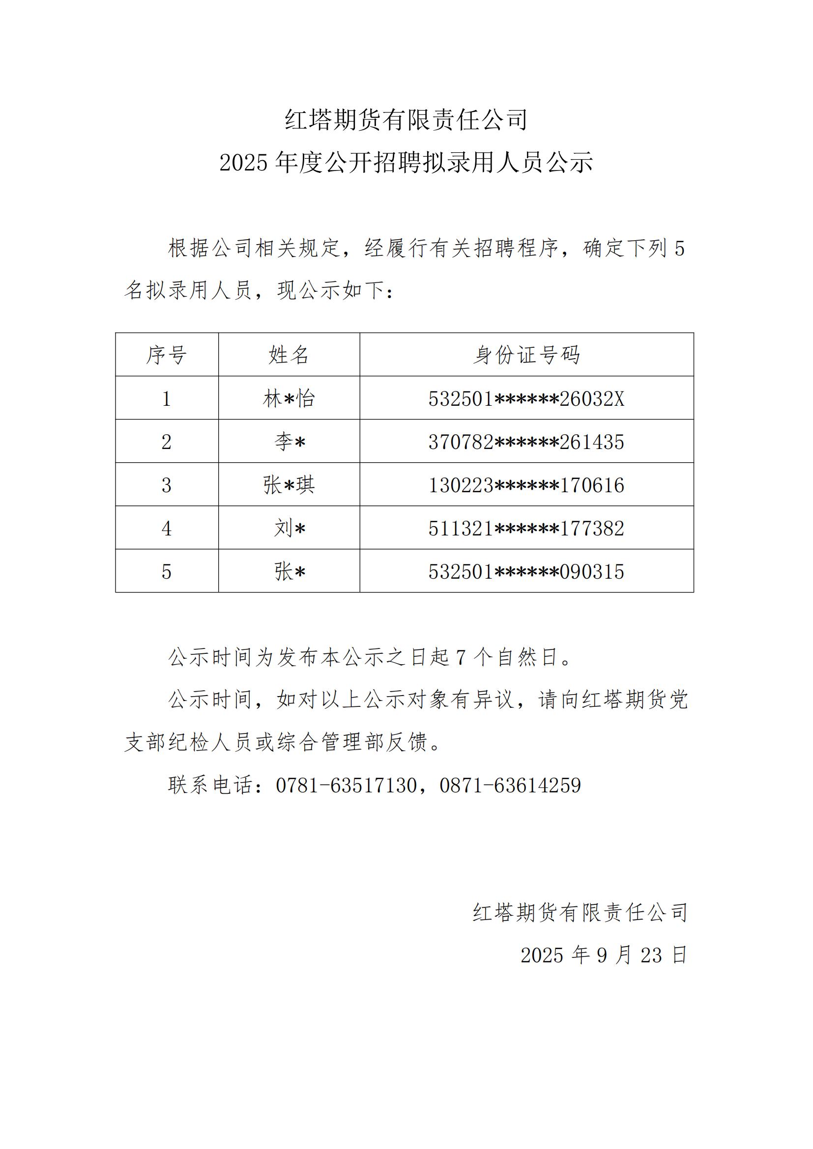 红塔期货有限责任公司2025年公开招聘拟录用人员公示_01.jpg